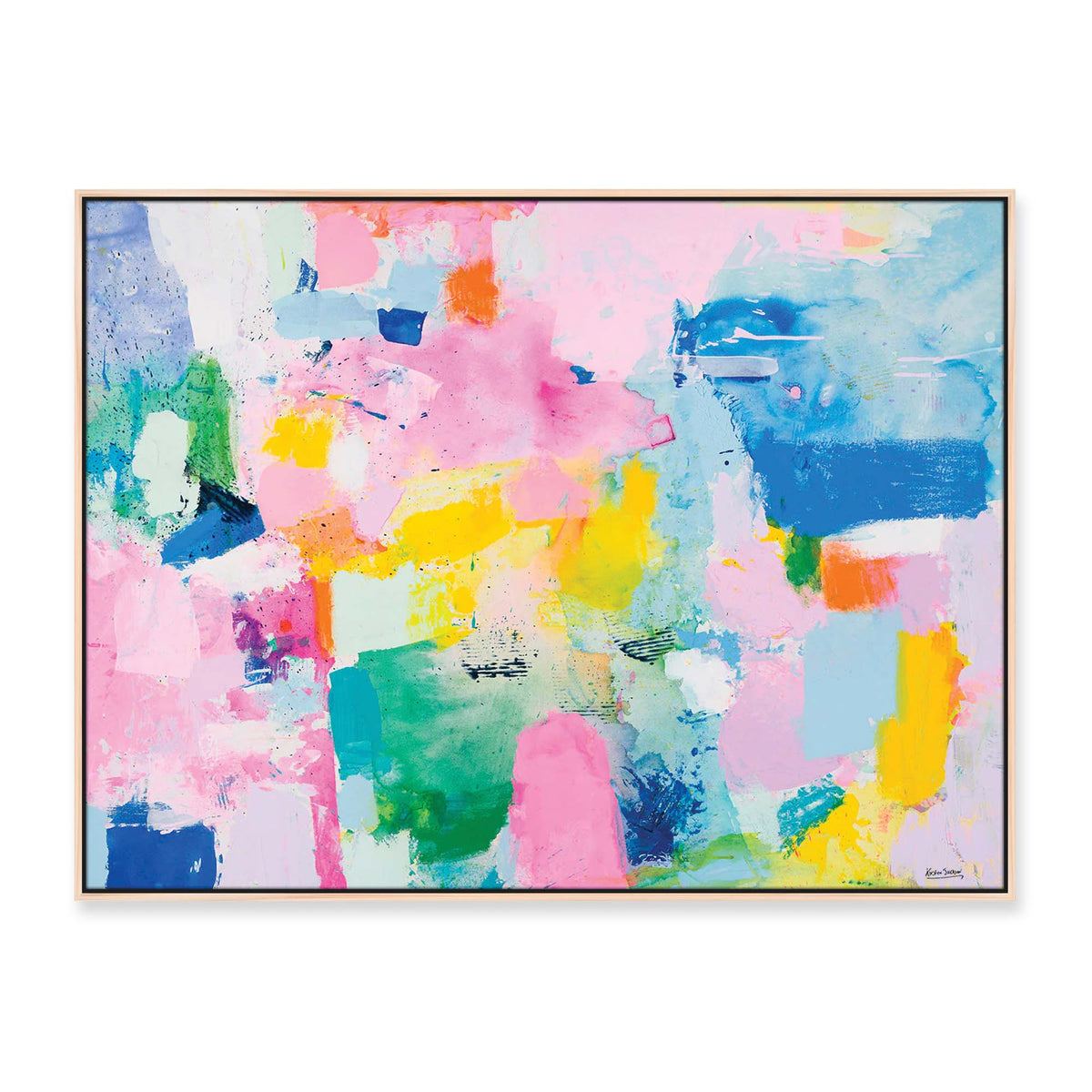 'A Life Full Of Love #1' - 120 x 90cm - framed in natural timber