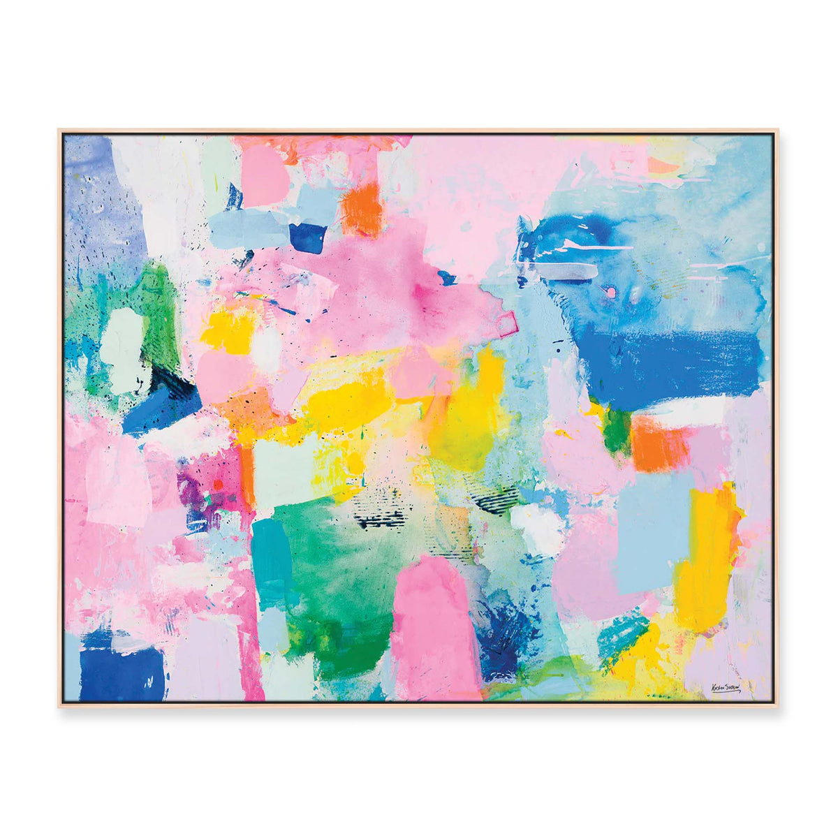'A Life Full Of Love #1' - 180 x 140cm - framed in natural timber