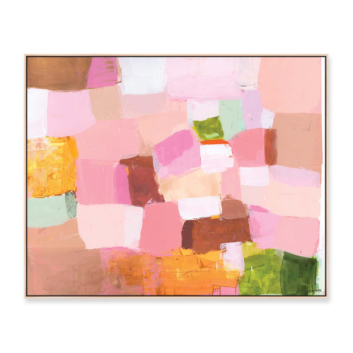 'Glowing Love' - 150 x 120cm - framed in natural timber