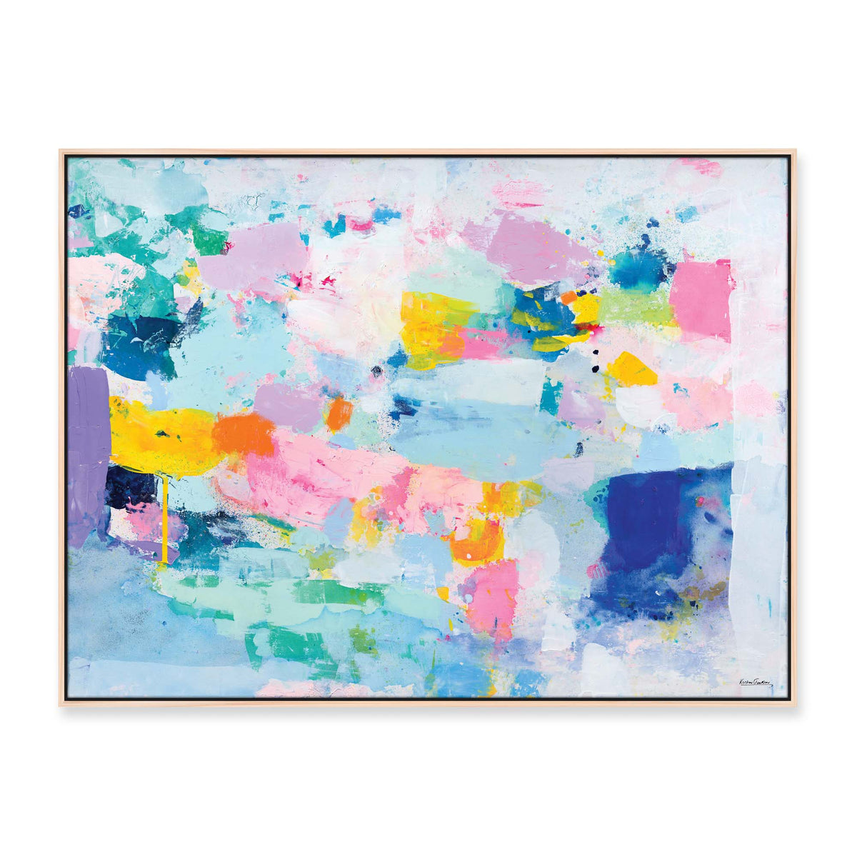 'I attract miracles in my life' - 120 x 90cm - framed in natural timber