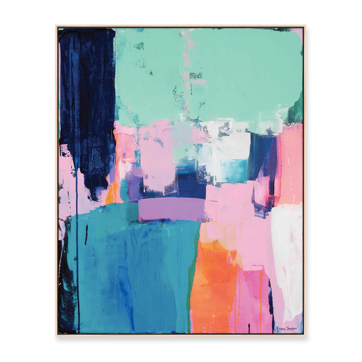 'Island Luxe' - 150 x 120cm - framed in natural timber