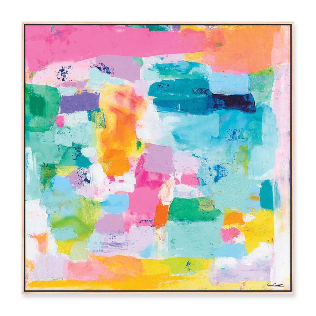 'Lucky In Love #1' - 120 x 120cm - framed in natural timber