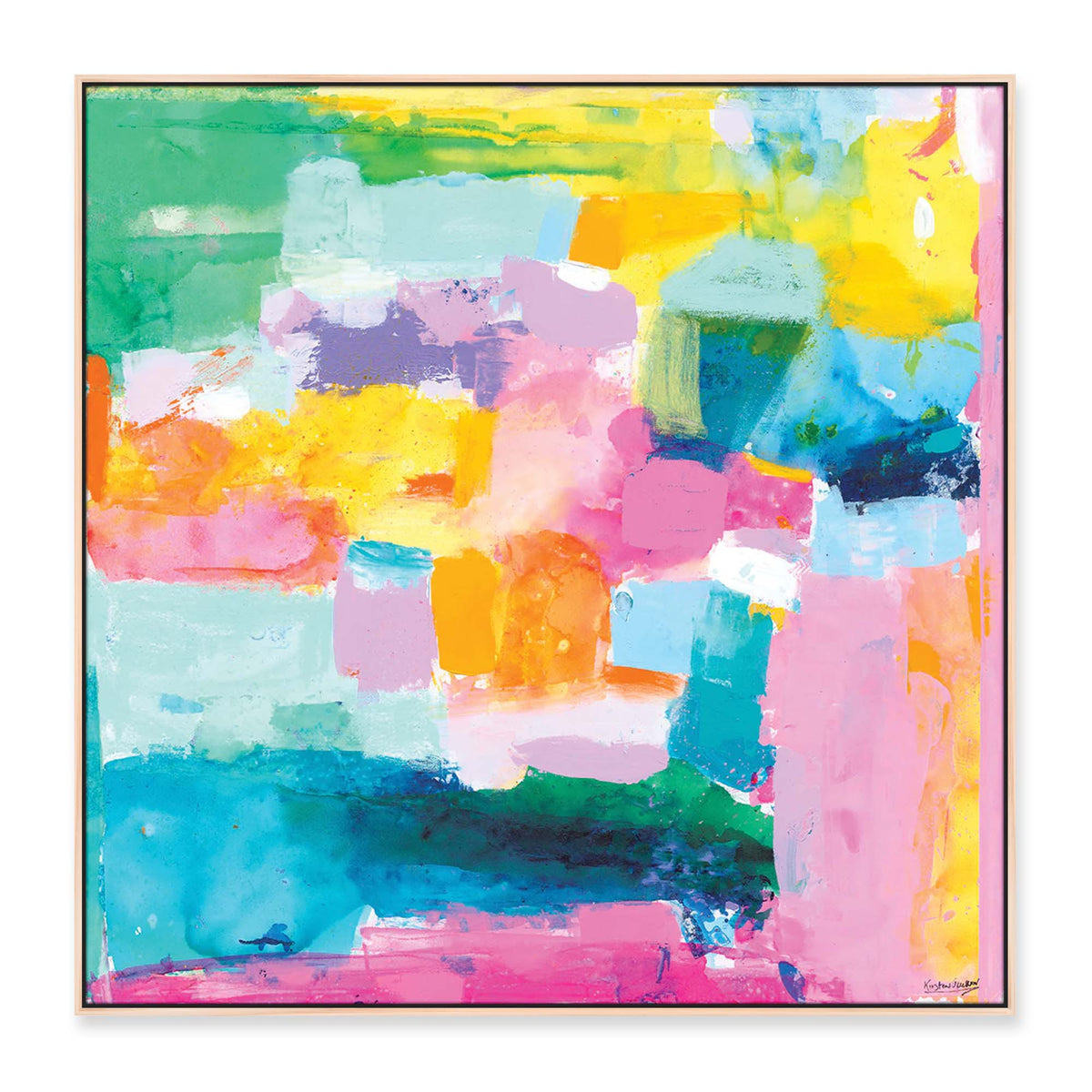 'Lucky In Love #2' - 120 x 120cm - framed in natural timber
