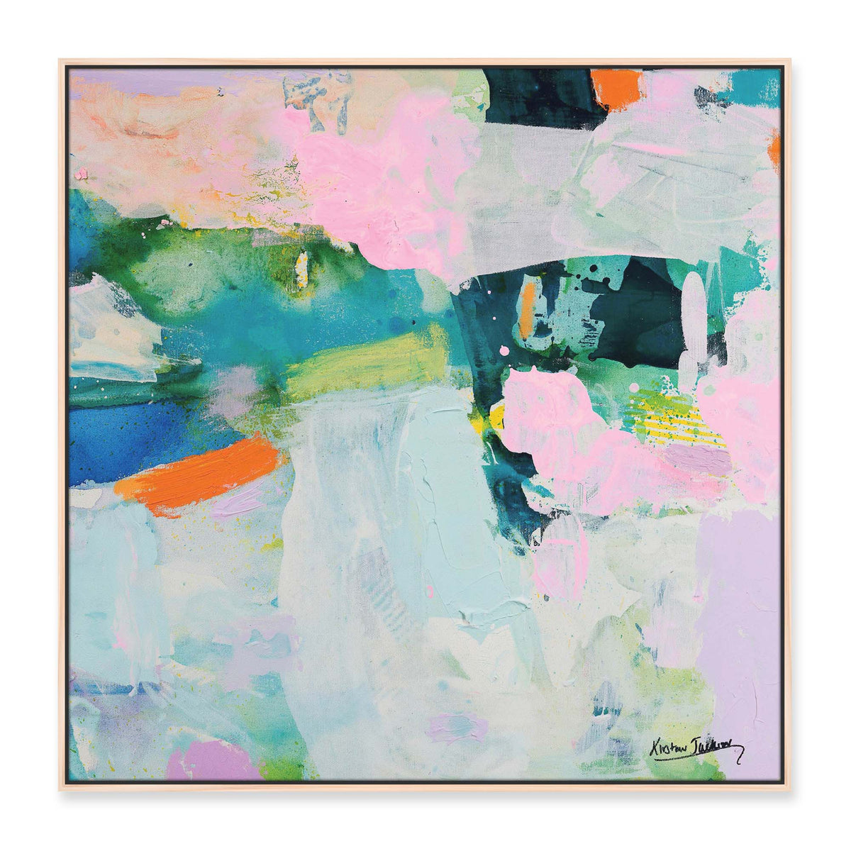 'Sea Love' - 80 x 80cm - framed in natural timber