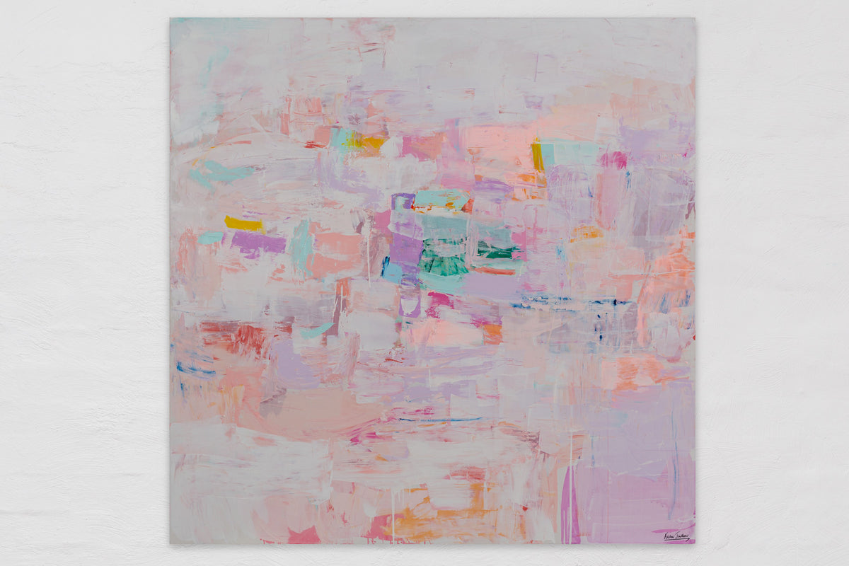 Say you love me forever 183cm x 183cm framed in natural oak