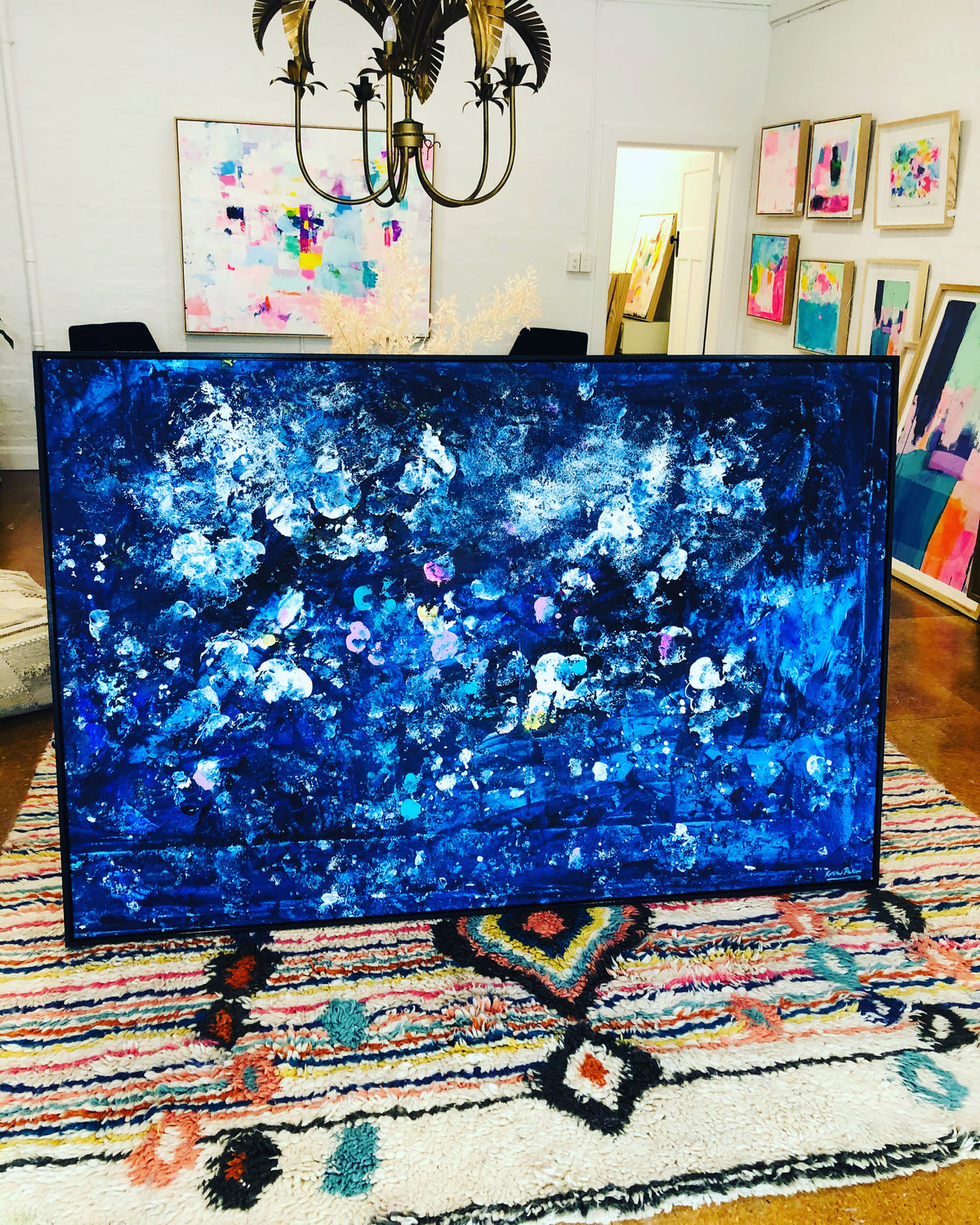 Blue tango series 183cm x 123cm framed in black oak